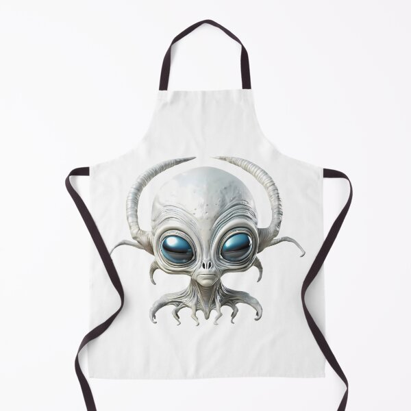Item preview, White Alien Head with Large Blue Eyes designed and sold by ART ATTACK ZONE.