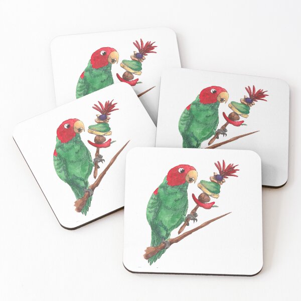Item preview, Ilustración de un loro y su brocheta de comida. designed and sold by Chouetteplanete.
