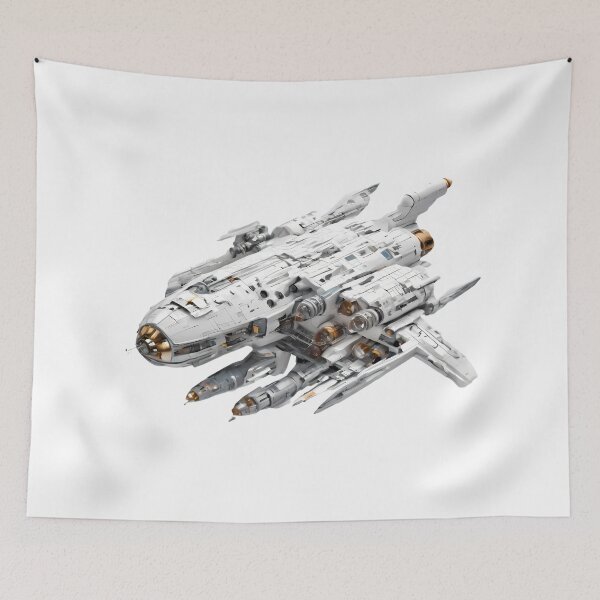 Item preview, Detailed White and Grey Sci-Fi Gunship designed and sold by ART ATTACK ZONE.