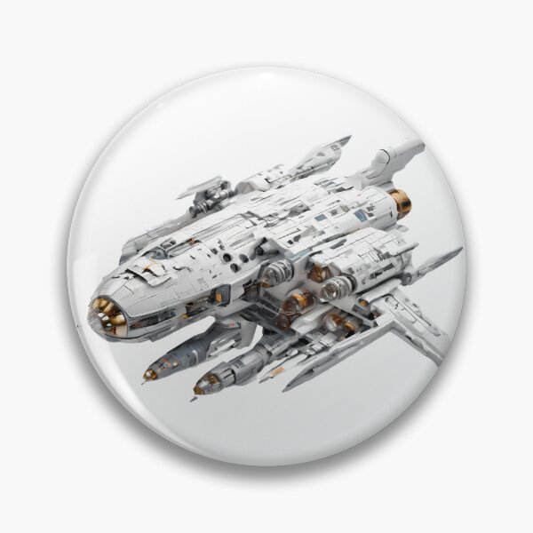Item preview, Detailed White and Grey Sci-Fi Gunship designed and sold by ART ATTACK ZONE.
