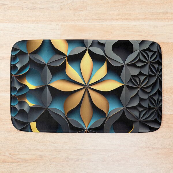 Item preview, Golden Petals Arabesque: 3D Floral Pattern designed and sold by ShadowAndSlate.