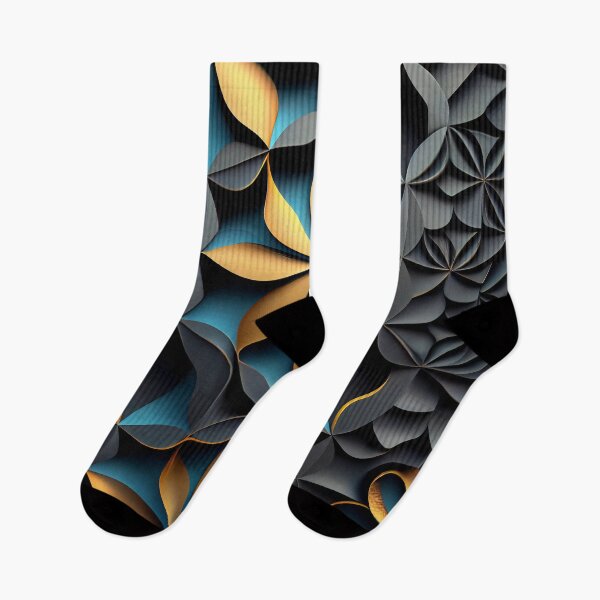 Item preview, Golden Petals Arabesque: 3D Floral Pattern designed and sold by ShadowAndSlate.