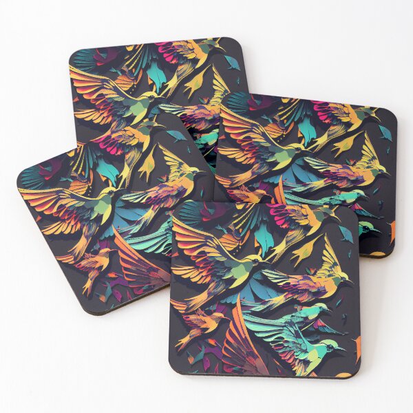 Item preview, Vibrant Flock: Pop Art Birds Pattern designed and sold by ShadowAndSlate.
