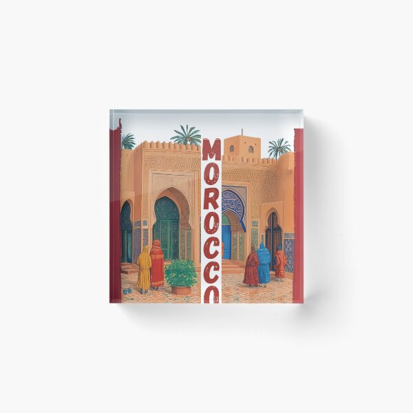 Item preview, Moroccan Archway Market Scene in Marrakech designed and sold by dijjaboutique.