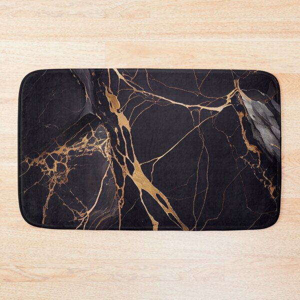 Item preview, Luxurious Gold Veined Black Marble designed and sold by ShadowAndSlate.