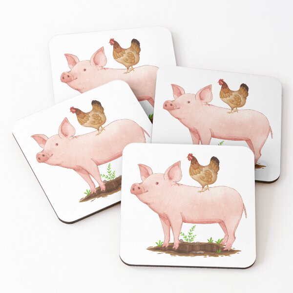 Item preview, Pig and chicken designed and sold by TinaMS123.