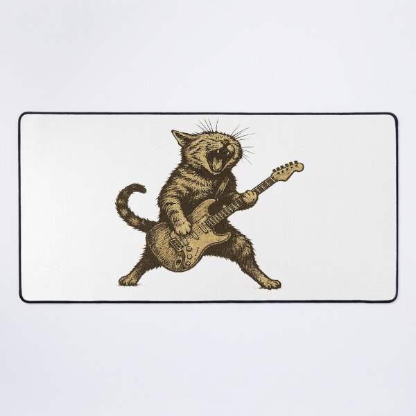 Item preview, Rockstar Cat Playing Electric Guitar Vintage Style designed and sold by MiracleBarto.