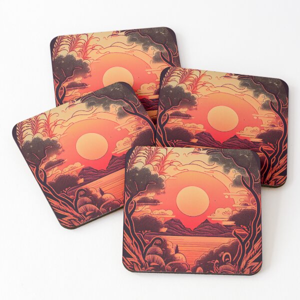 Item preview, Bohemian Sunset Serenity: Mountain & Lake Landscape designed and sold by ShadowAndSlate.