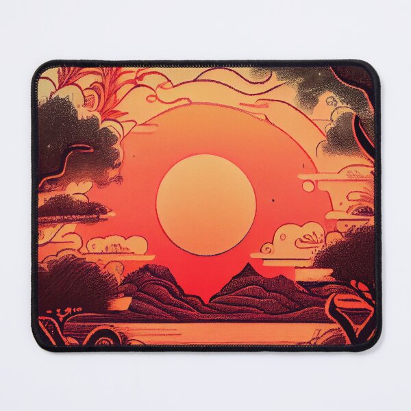Item preview, Bohemian Sunset Serenity: Mountain & Lake Landscape designed and sold by ShadowAndSlate.