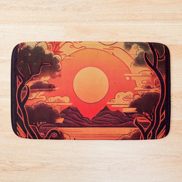 Item preview, Bohemian Sunset Serenity: Mountain & Lake Landscape designed and sold by ShadowAndSlate.