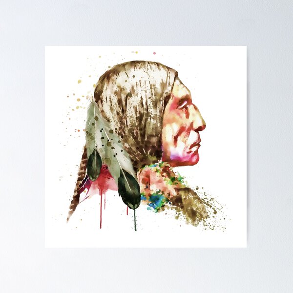 Item preview, Native American Warrior Portrait designed and sold by caracatita75.