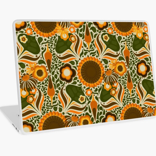Happy retro sunflower Laptop Folie