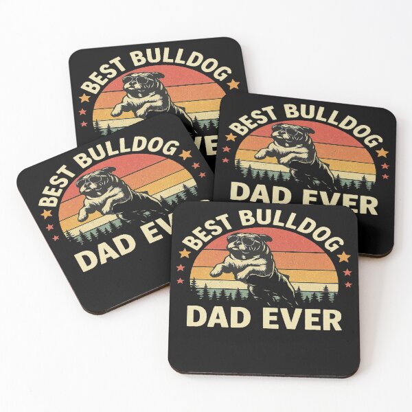 Item preview, Best Bulldog Dad Ever Vintage Sunset Dog Design designed and sold by MiracleBarto.