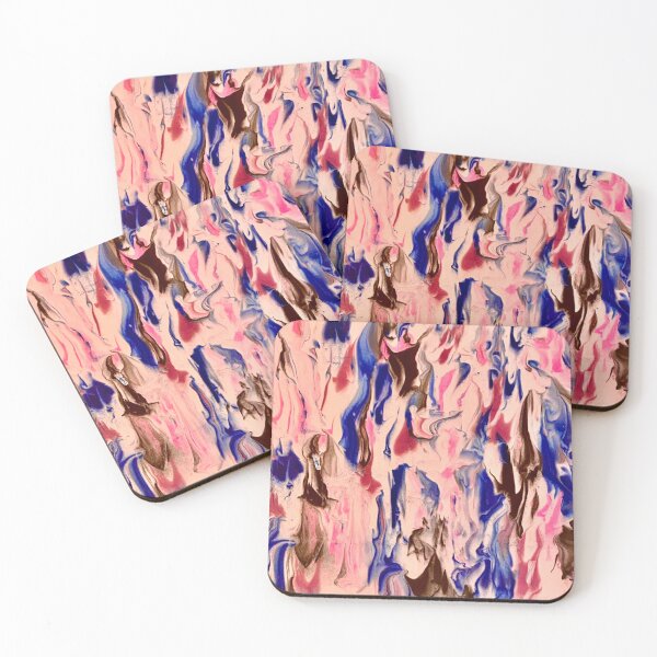 Item preview, Ink wash marbled natural abstract in pink blue and black designed and sold by MarcusPierce.