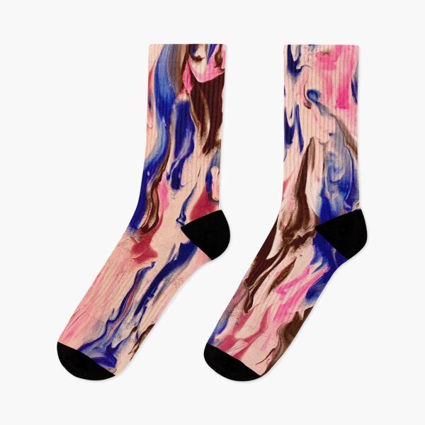 Item preview, Ink wash marbled natural abstract in pink blue and black designed and sold by MarcusPierce.