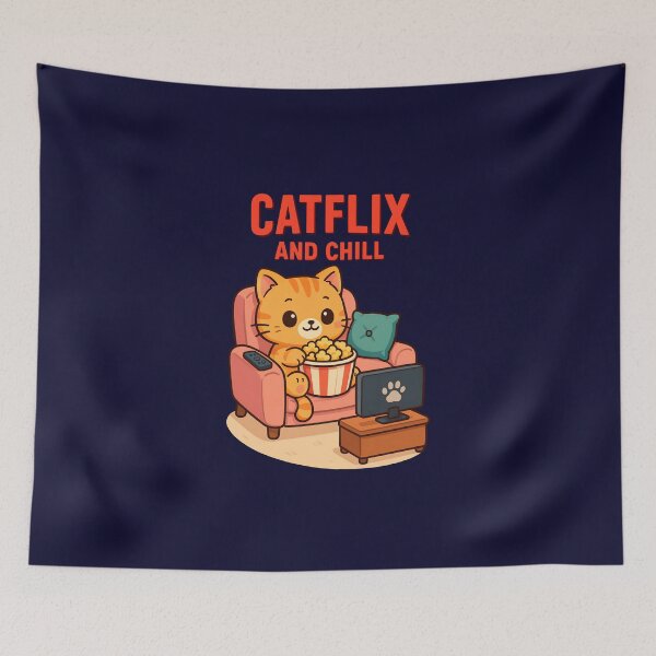 Item preview, Catflix and Chill designed and sold by TheSamuraiCat.