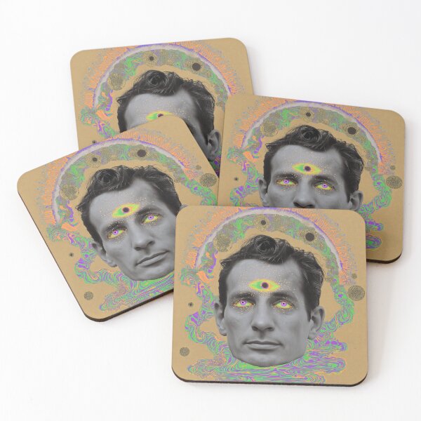 Item preview, Jack Kerouac Neon Visionary Surreal – Abstract Psychedelic Art designed and sold by Mystikos Art.