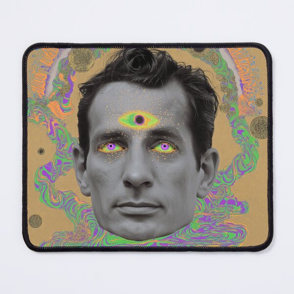 Item preview, Jack Kerouac Neon Visionary Surreal – Abstract Psychedelic Art designed and sold by Mystikos Art.