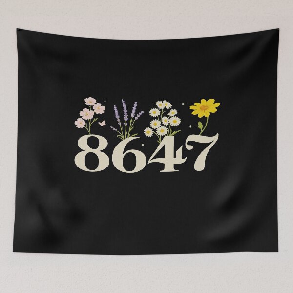 Item preview, Elegant 8647 Number Floral Design with Pastel Flowers designed and sold by AnastasiaBorer.