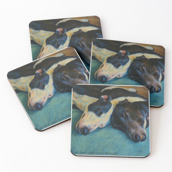 Item preview, Sleeping Greyhound & Lurcher Cuddle Art T-Shirt designed and sold by BarrowAndProud.