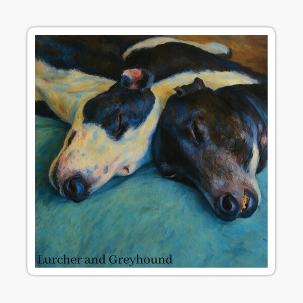 Item preview, Sleeping Greyhound & Lurcher Cuddle Art T-Shirt designed and sold by BarrowAndProud.