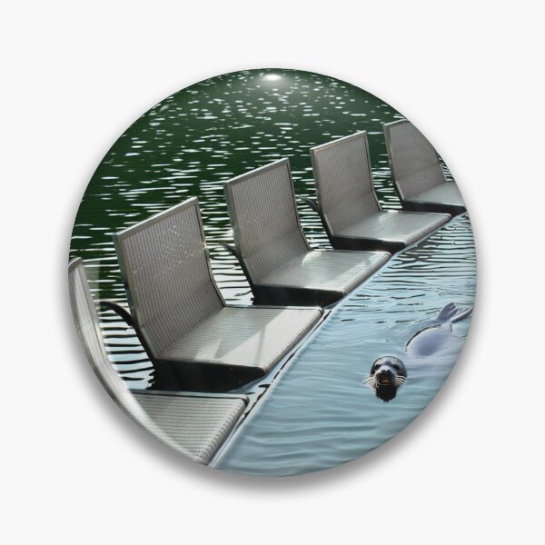 Item preview, Vintage Beach Chairs and a Playful Seal - dePace' designed and sold by mrpropcake.