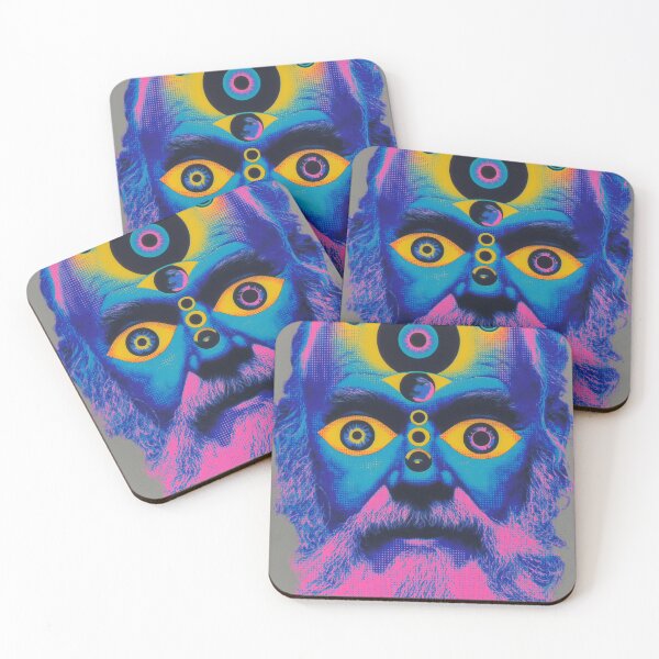 Item preview, Surreal Third Eye Guru – Vintage Visionary Abstract Poster designed and sold by Mystikos Art.