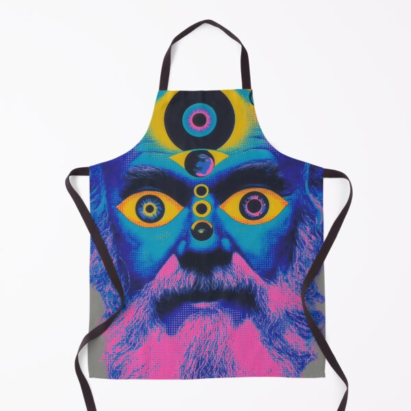 Item preview, Surreal Third Eye Guru – Vintage Visionary Abstract Poster designed and sold by Mystikos Art.