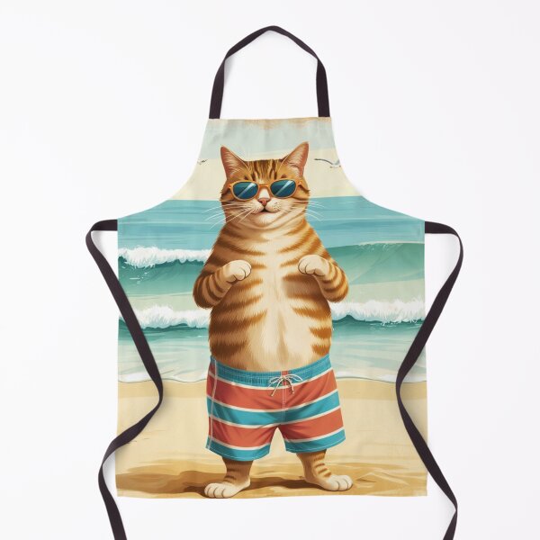 Item preview, Cat at the beach designed and sold by Mauvais Genre.