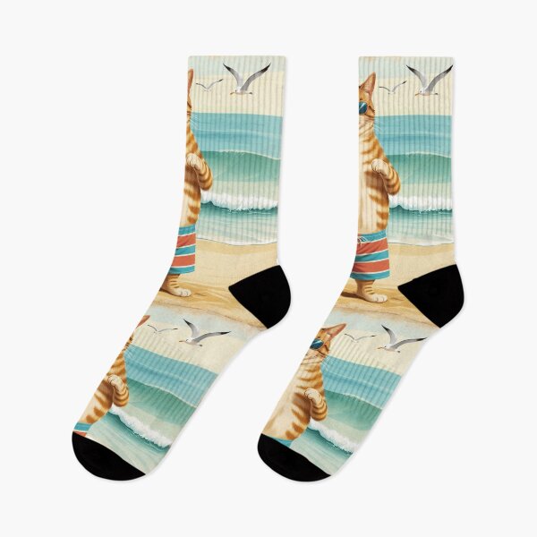 Item preview, Cat at the beach designed and sold by Mauvais Genre.