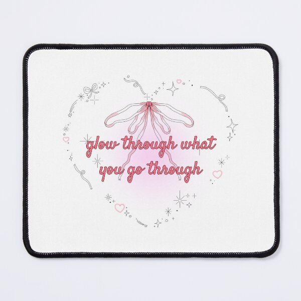 Item preview, glow through what you go through ~ cute pink bow and sparkling heart aesthetic designed and sold by The Romantics Atelier.
