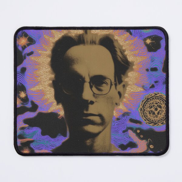 Item preview, Visionary Ray Kurzweil Cosmic Aura – Golden Mandala Surreal Poster designed and sold by Mystikos Art.