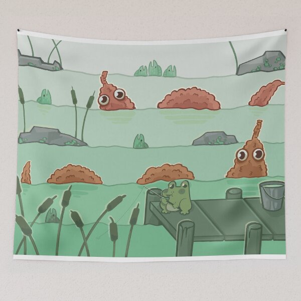 Item preview, frog’s gone fishing  designed and sold by Leaf-Whimzy.
