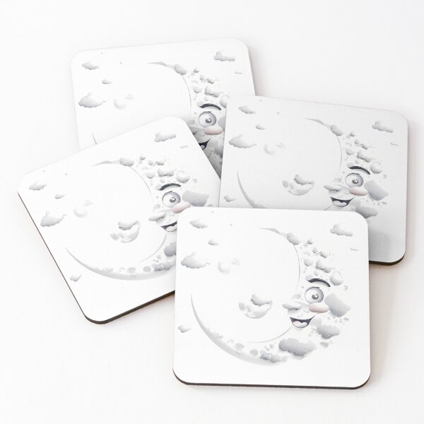 Item preview, Whimsical Crescent Moon Face with Clouds designed and sold by ART ATTACK ZONE.