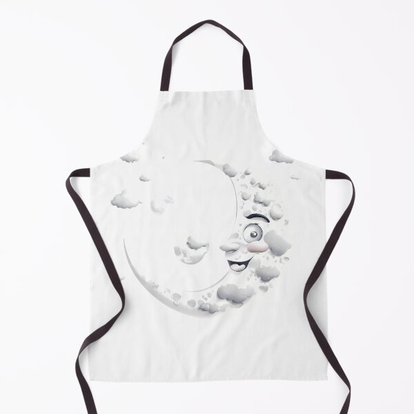 Item preview, Whimsical Crescent Moon Face with Clouds designed and sold by ART ATTACK ZONE.