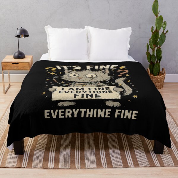 Item preview, Funny Stressed Cat Quote It's Fine Everything Fine designed and sold by JudeSchimmel.