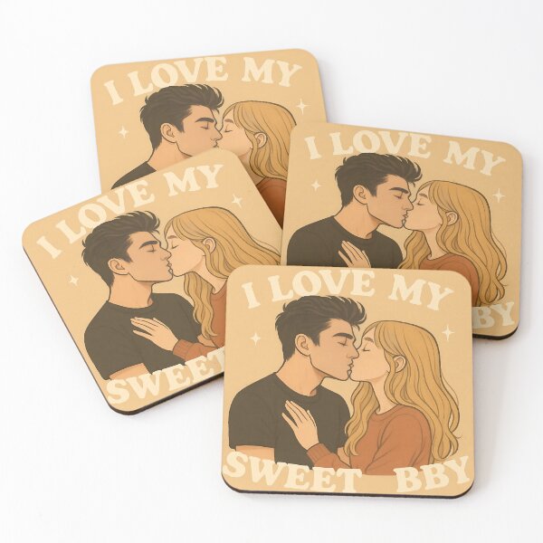 Item preview, Sweet Bby Kiss - Cartoon Couple Love Romance Art designed and sold by VA Design.