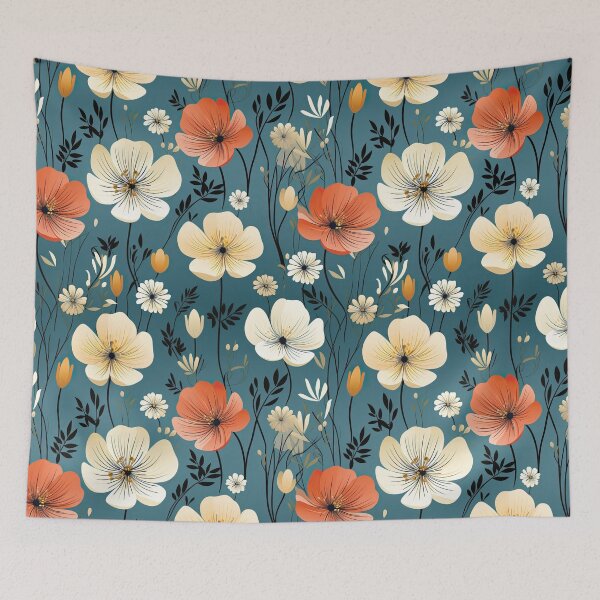 Item preview, Caribbean Current Bohemian Floral Pattern designed and sold by GracefulGiftsCA.