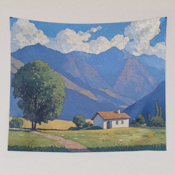 Item preview, Peru landscape | Post-impressionist painting style designed and sold by ComicsFactory.