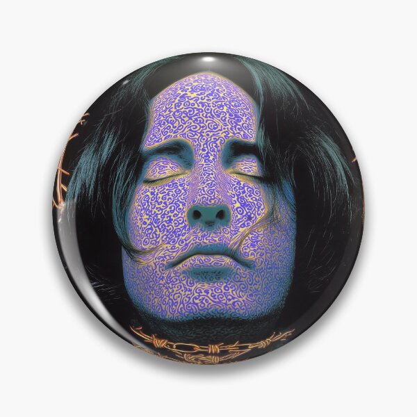 Item preview, Surreal Neon Trent Reznor  Portrait – Vintage Psychedelic Abstract Poster designed and sold by Mystikos Art.