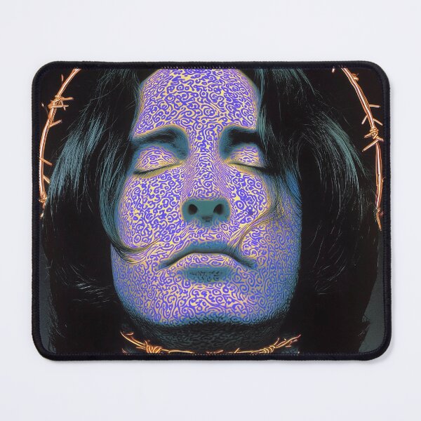 Item preview, Surreal Neon Trent Reznor  Portrait – Vintage Psychedelic Abstract Poster designed and sold by Mystikos Art.