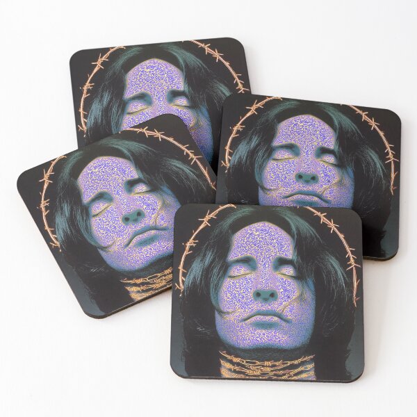 Item preview, Surreal Neon Trent Reznor  Portrait – Vintage Psychedelic Abstract Poster designed and sold by Mystikos Art.