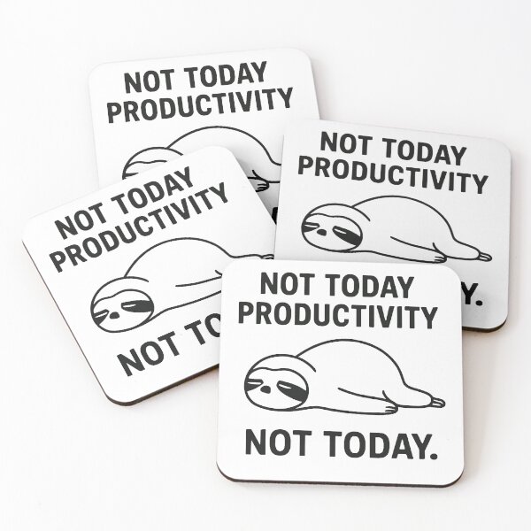 Item preview, Funny Lazy Sloth Quote "Not Today Productivity Not Today" Minimalist Design designed and sold by Greemo03.