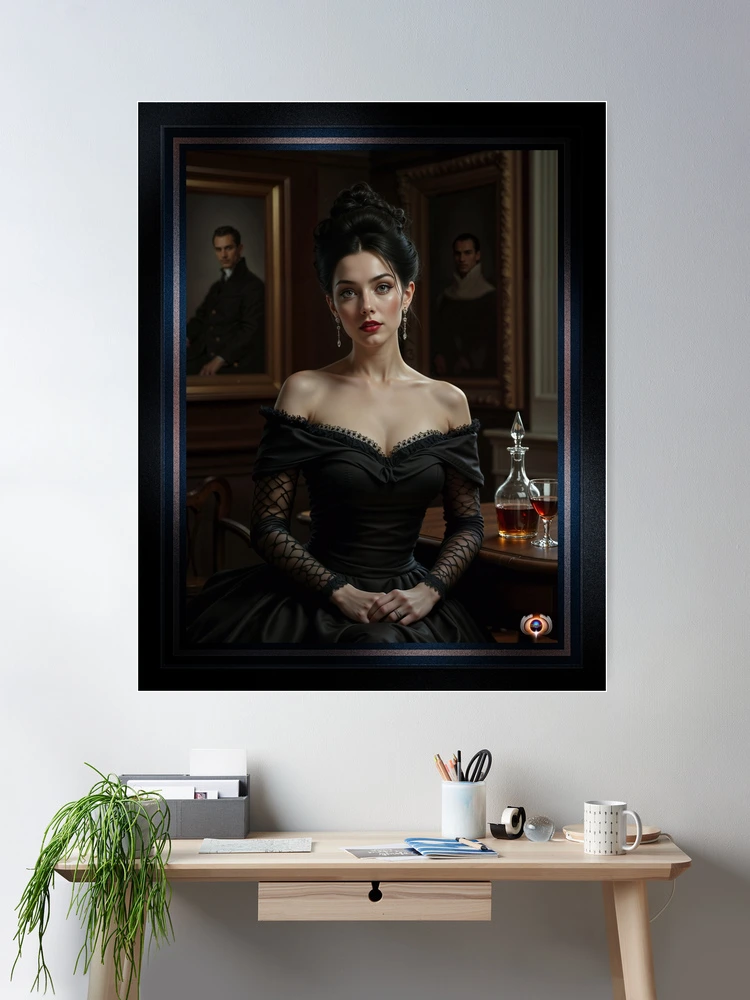 The Ancestral Legacy Of Lorenzia Bellamicci 19th Century Portrait Striking AI Concept Art by Xzendor7 Room Decor Poster Art Print