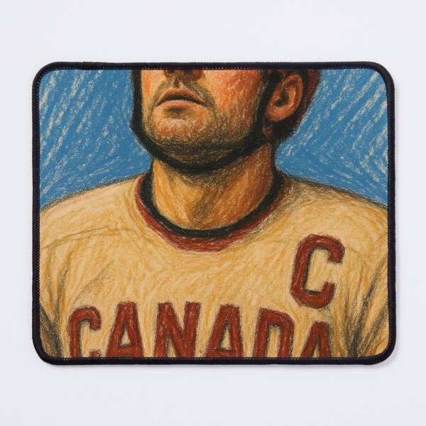 Item preview, Crayon Style Canada Hockey Poster – Hand-Drawn Captain Portrait | Canadian Sports Art Print designed and sold by AbstractAuraArt.
