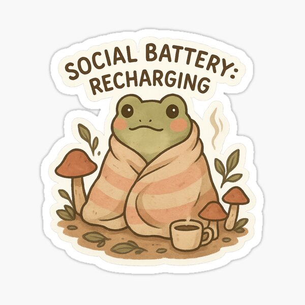 Item preview, Cozy Frog Wrapped in Blanket – Mental Health Cottagecore Sticker for Introverts | Social Battery Recharging Aesthetic designed and sold by EclipseWear.