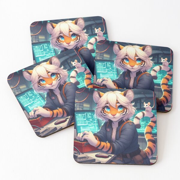 Item preview, Tiger Electrical Repair Tech and Her Little Friend designed and sold by nikkolaus.