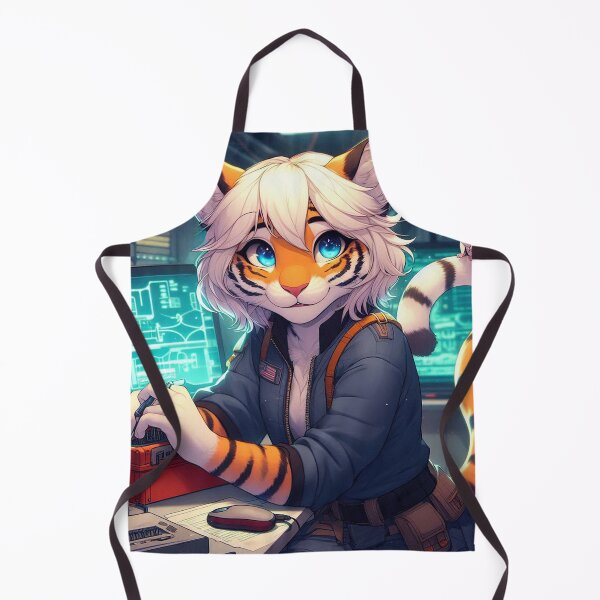 Item preview, Tiger Electrical Repair Tech and Her Little Friend designed and sold by nikkolaus.