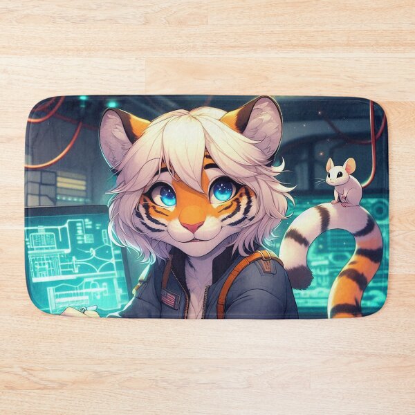 Item preview, Tiger Electrical Repair Tech and Her Little Friend designed and sold by nikkolaus.
