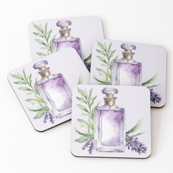 Item preview, Perfume Bottle Watercolor, Lavender Perfume, perfume, paris, purple flowers,  watercolor,  hydrangea designed and sold by KolorellaS.
